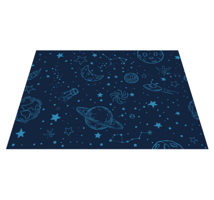 Space-Themed Illustration kids vinyl rug - TenStickers