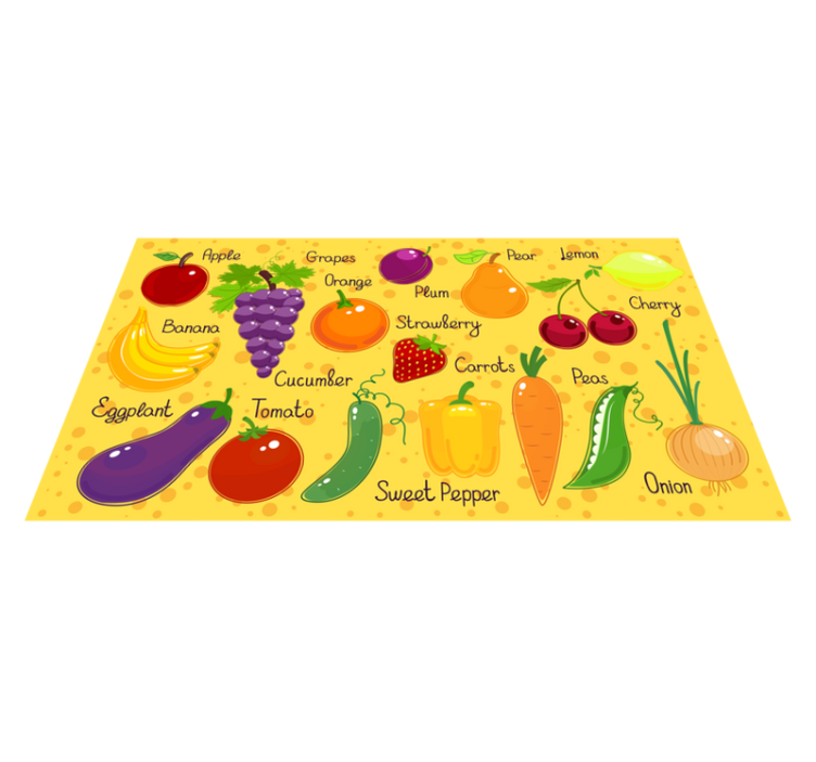 Colorful Fruit Vegetables kitchen vinyl rug - TenStickers