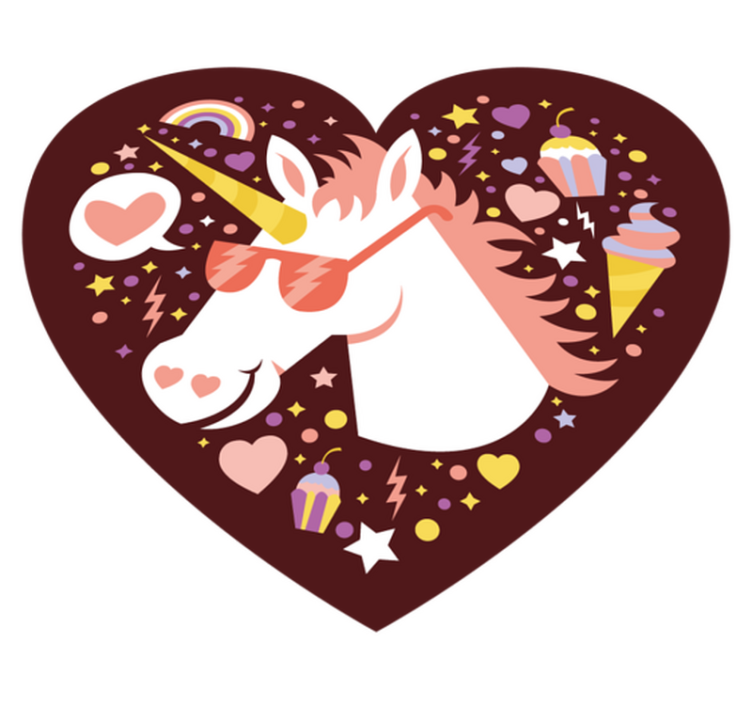 Unicorn Heart Rug kids vinyl rug - TenStickers
