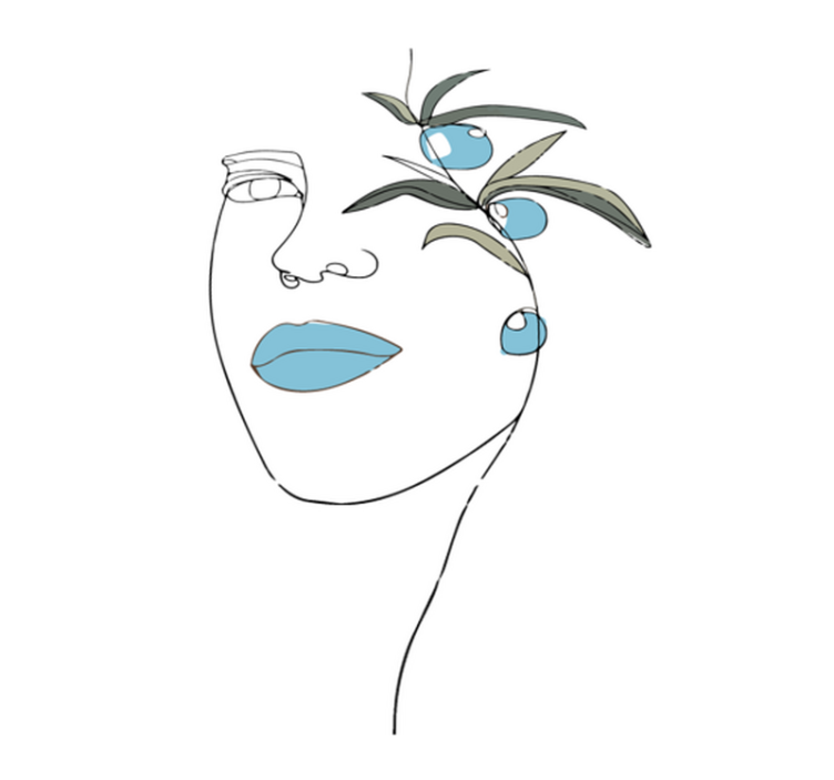 Botanical Line Illustration floral vinyl rug - TenStickers