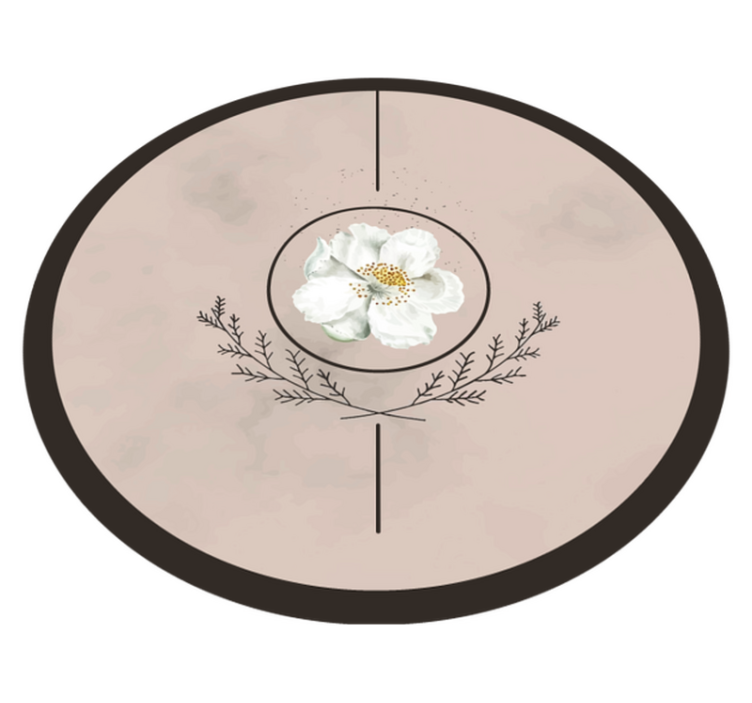 Botanical Round Insignia floral vinyl rug - TenStickers