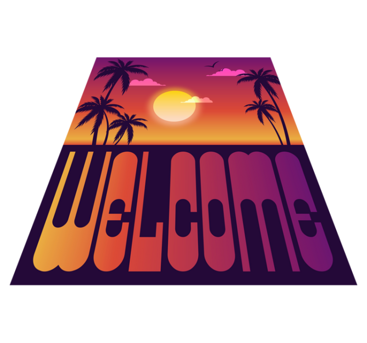 Tropical Sunset Welcome custom rug - TenStickers