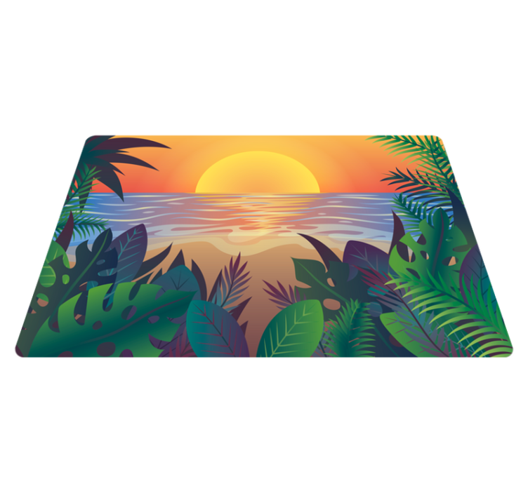 Tropical Sunset nature vinyl rug - TenStickers