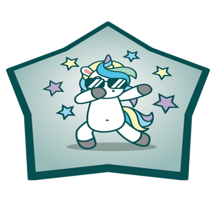 Cool Unicorn Star kids vinyl rug - TenStickers