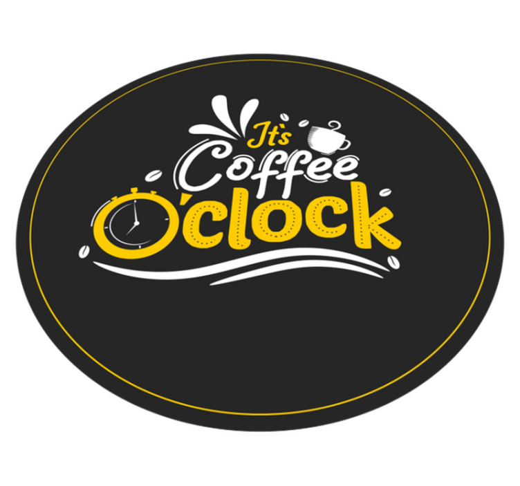 Coffee O'Clock custom rug - TenStickers