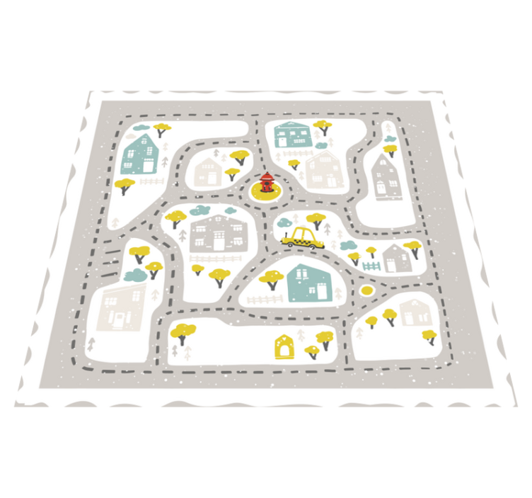 snowy city landscape with roads road rug - TenStickers