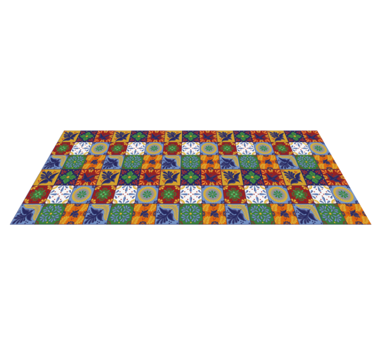 Colorful design tile vinyl rug - TenStickers
