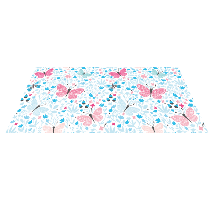 Blossom Butterfly floral vinyl rug - TenStickers