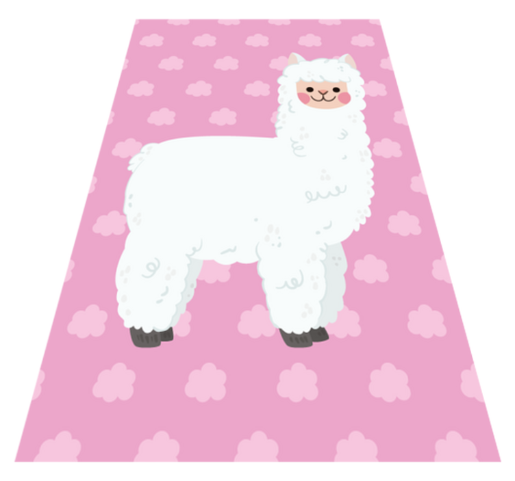 Cloudy Llama Illustration nursery vinyl rug - TenStickers