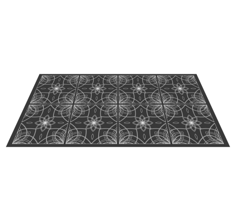 Botanical Sketch floral vinyl rug - TenStickers