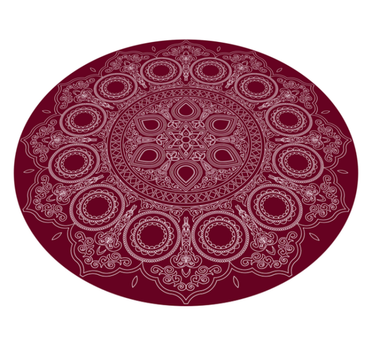 Burgundy red motif mandala vinyl rug - TenStickers