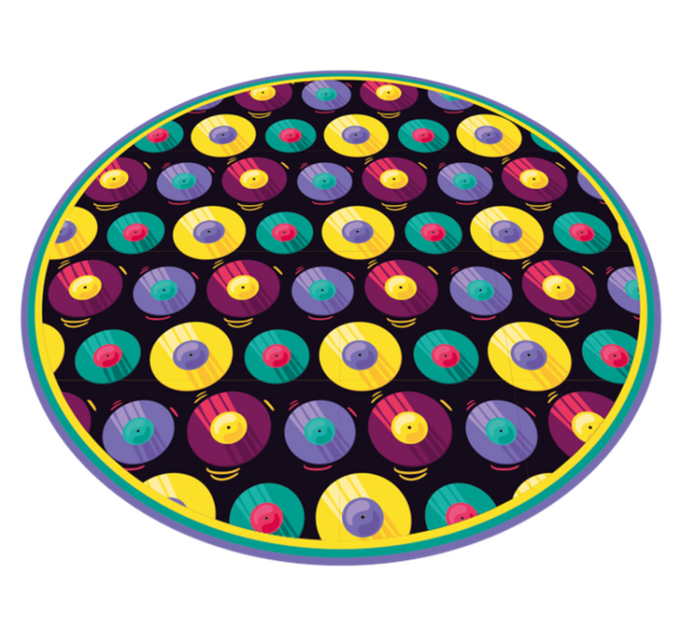 Retro Discs Composition game vinyl rug - TenStickers