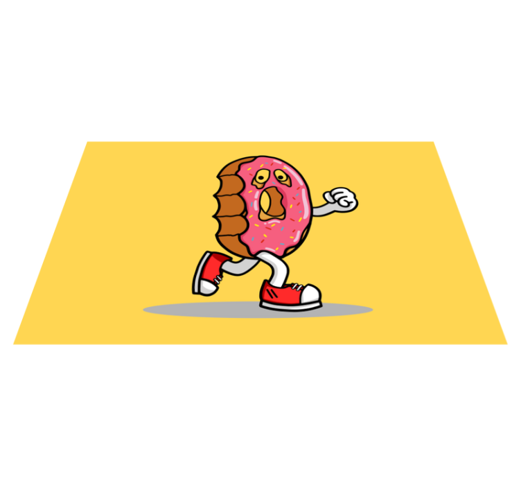 Animated Donut Character kids vinyl rug - TenStickers