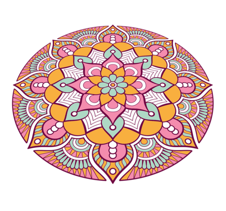 Lively Floral Concept mandala vinyl rug - TenStickers