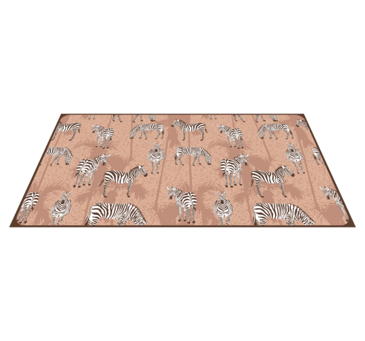 Zebra Herd Pattern animal print vinyl rug - TenStickers