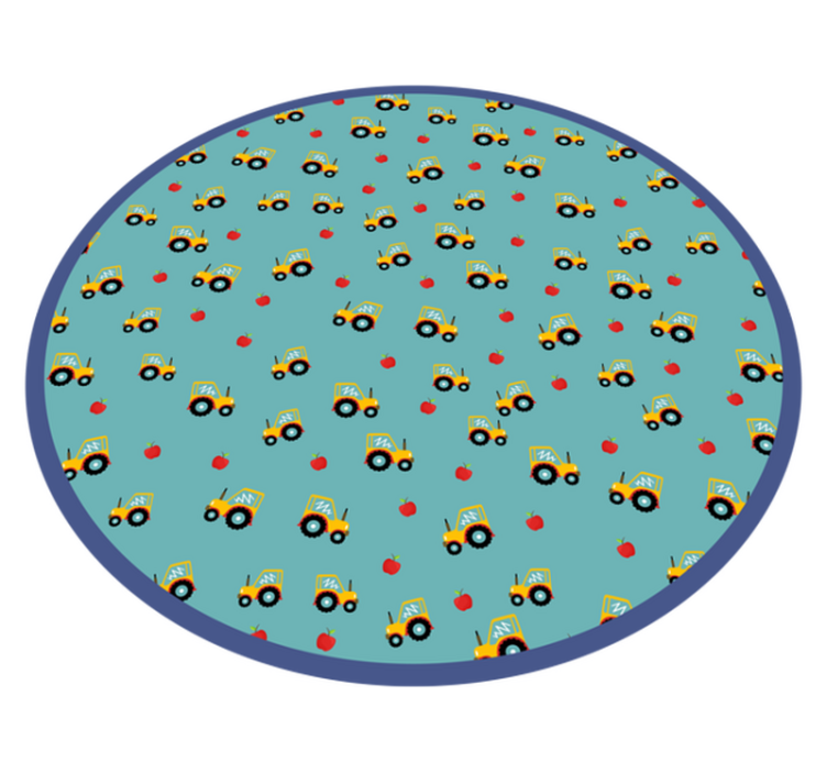 Playful Tractor Motif kids vinyl rug - TenStickers