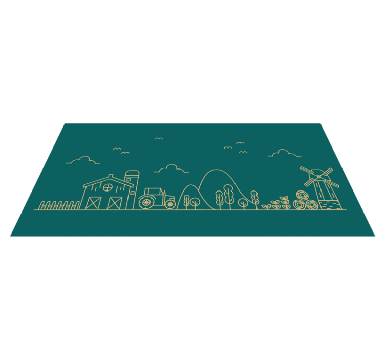 Educational farm game vinyl rug - TenStickers