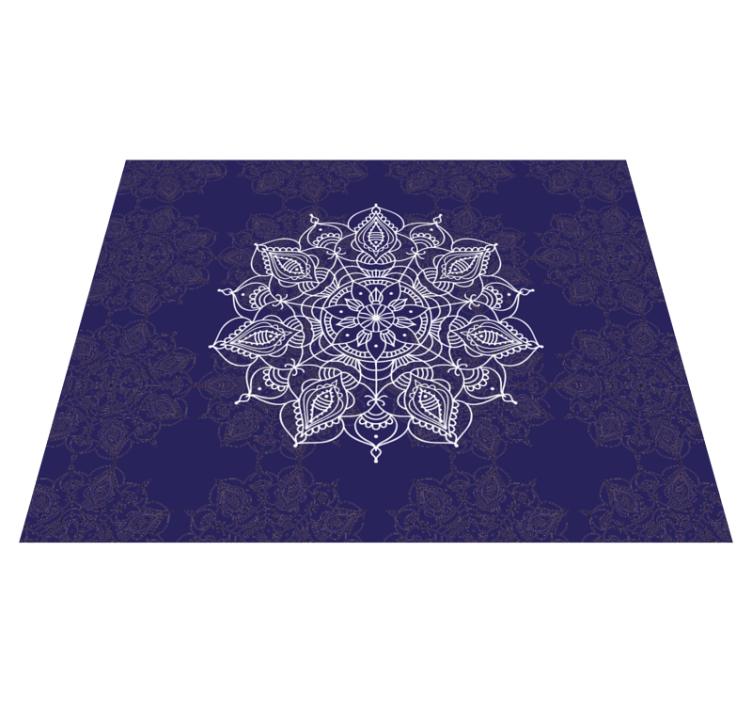 Intricate floral design mandala vinyl rug - TenStickers