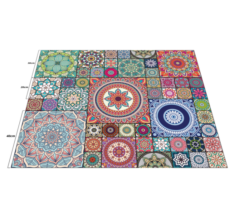 Mandala patterns mandala vinyl rug - TenStickers