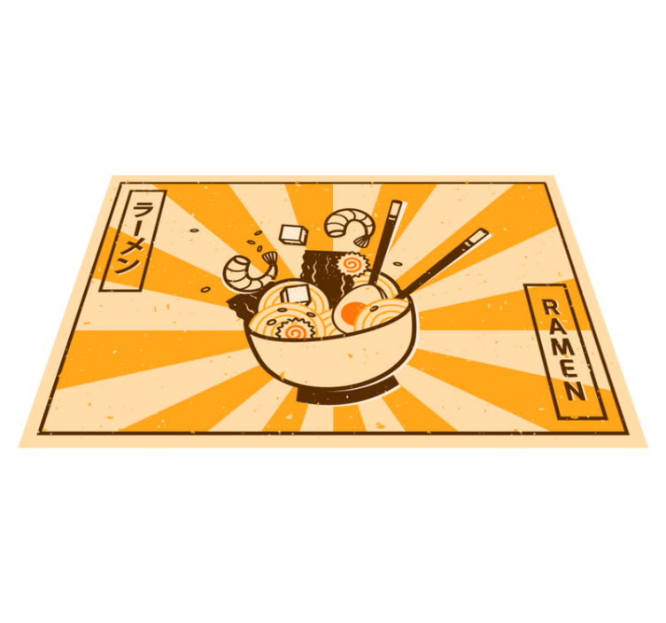 Ramen illustration kitchen vinyl rug - TenStickers