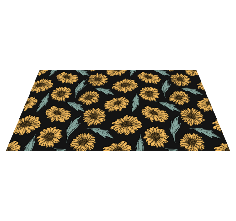Sunflower Bloom Elegance floral vinyl rug - TenStickers