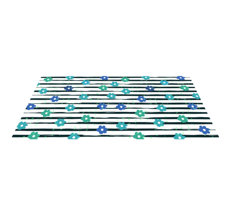 Pretty Floral Striped vinyl rug - TenStickers