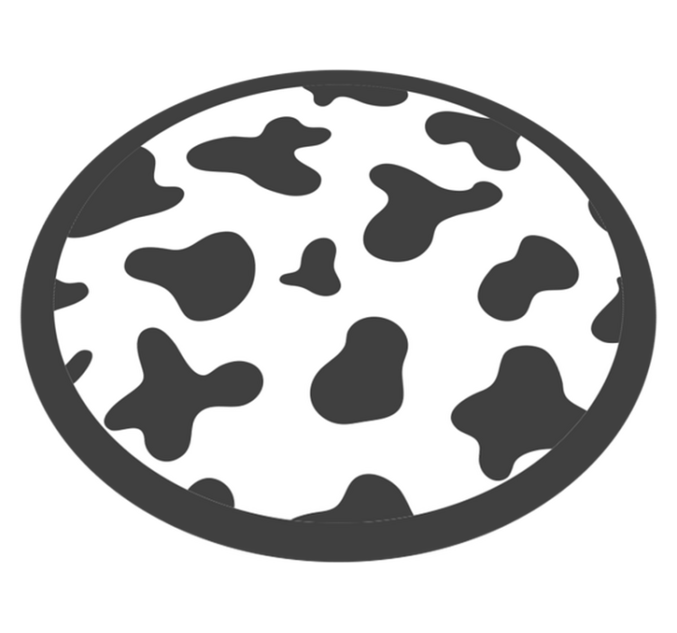 Cowhide Circular Motif animal print vinyl rug - TenStickers