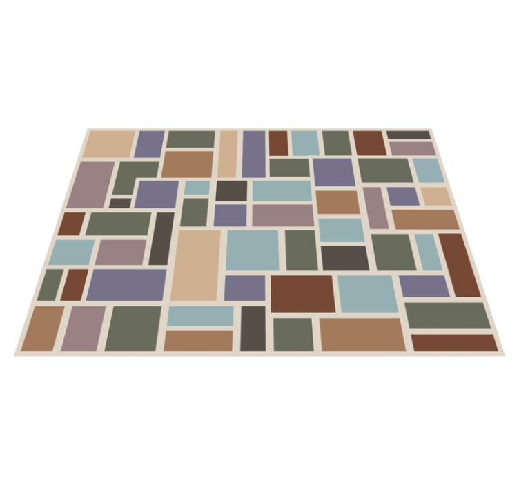 Cubist Mosaic geometric vinyl rug - TenStickers