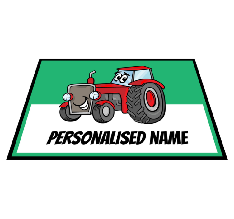 Personalized Tractor Graphic custom vinyl rug - TenStickers