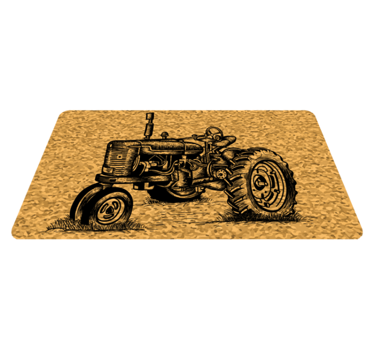 Classic Tractor Artwork vintage vinyl rug - TenStickers