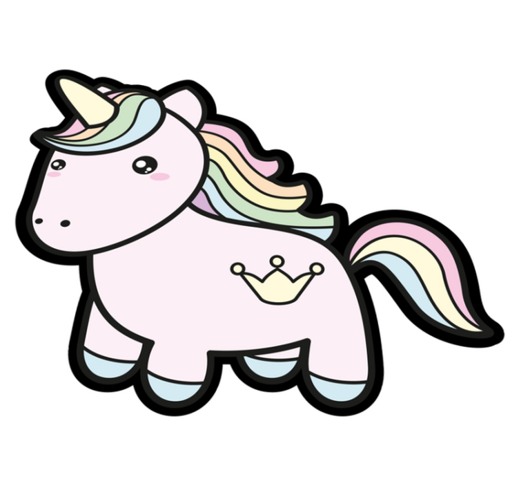 Pastel Unicorn Illustration kids vinyl rug - TenStickers