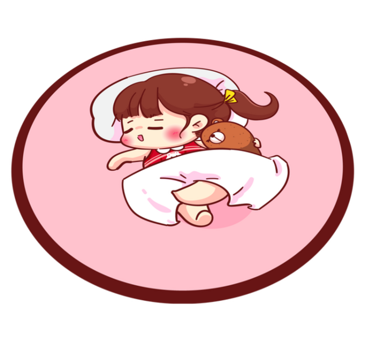 Sleeping Child Illustration kids vinyl rug - TenStickers