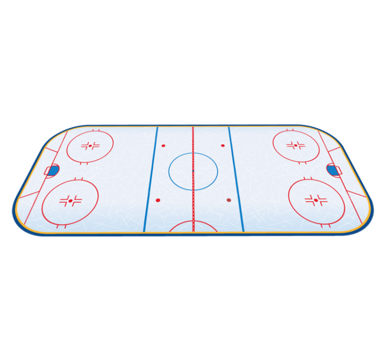 Ice Hockey Pitch kids vinyl rug - TenStickers