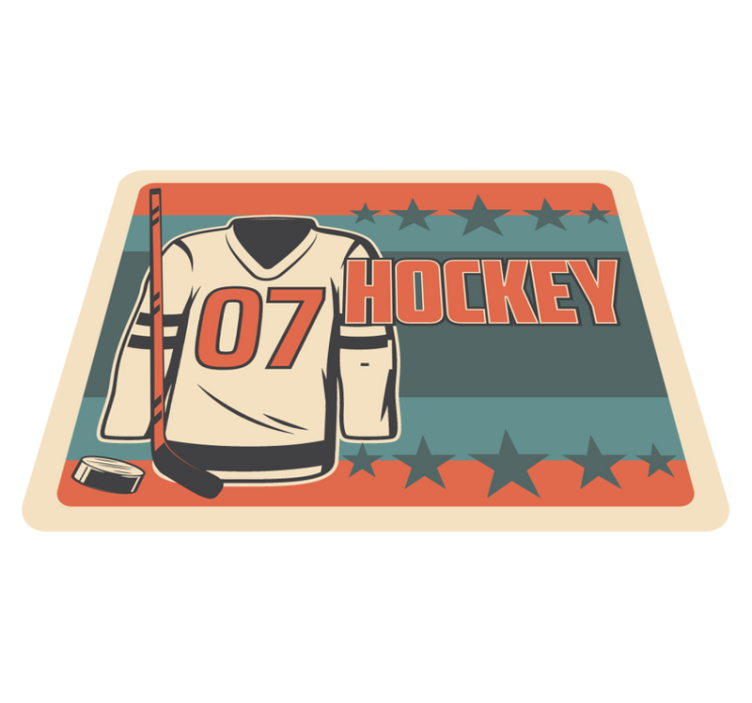 Hockey Themed game vinyl rug - TenStickers