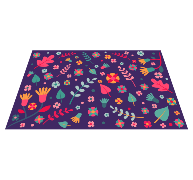 Flower Color Explosion floral vinyl rug - TenStickers