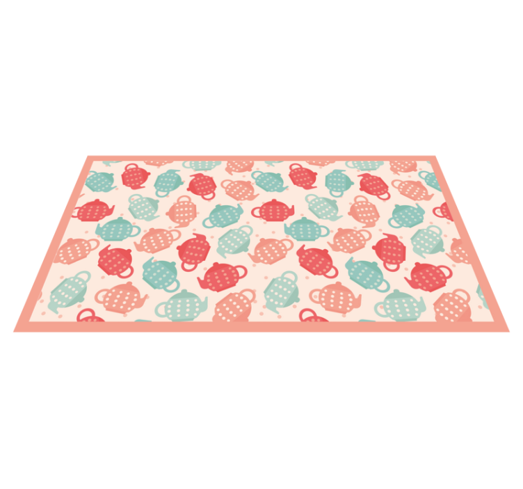 Teapot Patterns kids vinyl rug - TenStickers