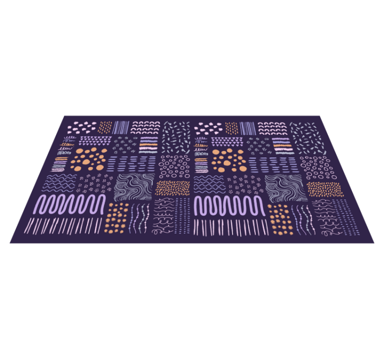 Blue painted strokes living room vinyl rug - TenStickers