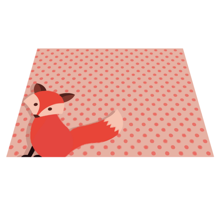 Fox Polka Dots kids vinyl rug - TenStickers