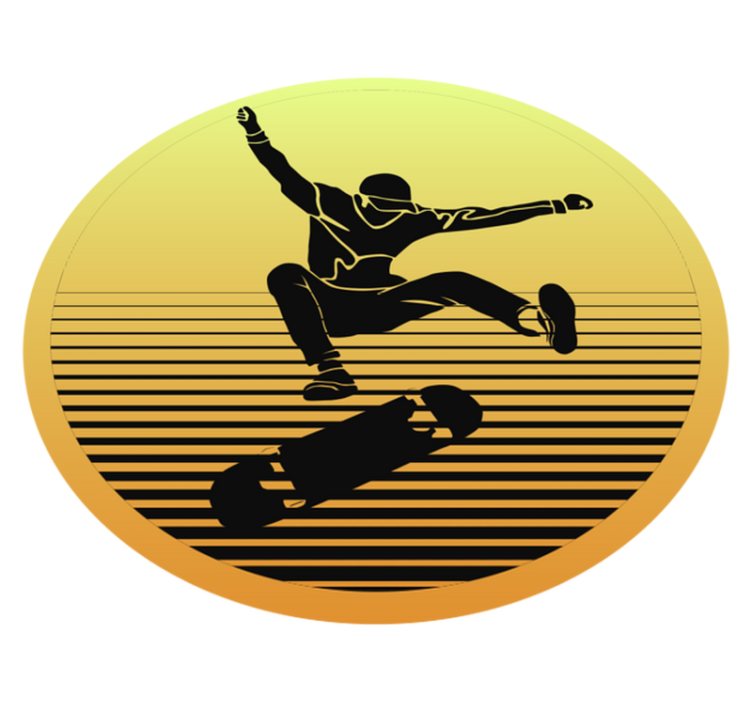 Skateboarding Silhouette teen vinyl rug - TenStickers