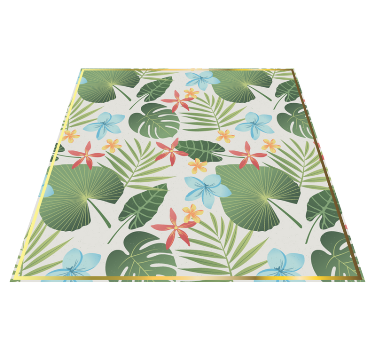 Tropical floral design floral vinyl rug - TenStickers