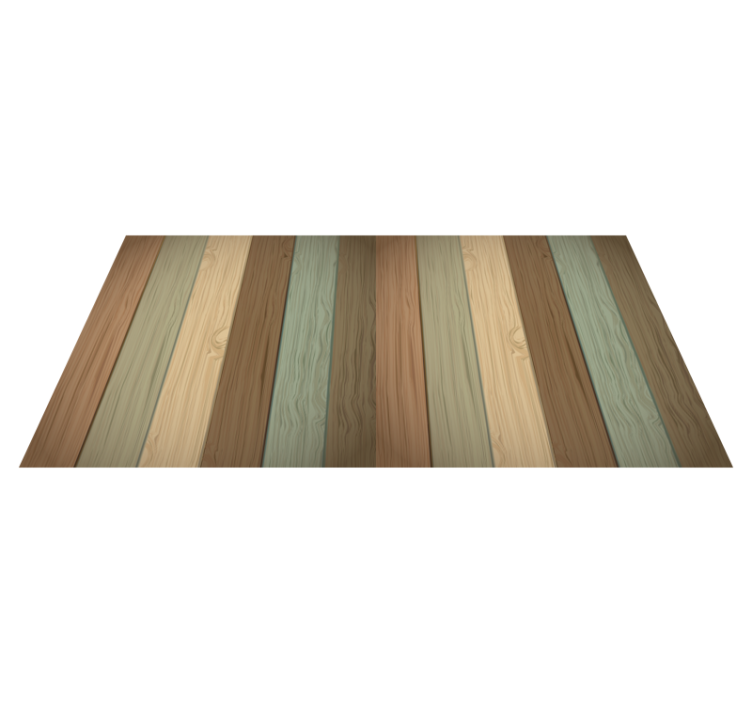Multicolored Planks wood effect vinyl rug - TenStickers