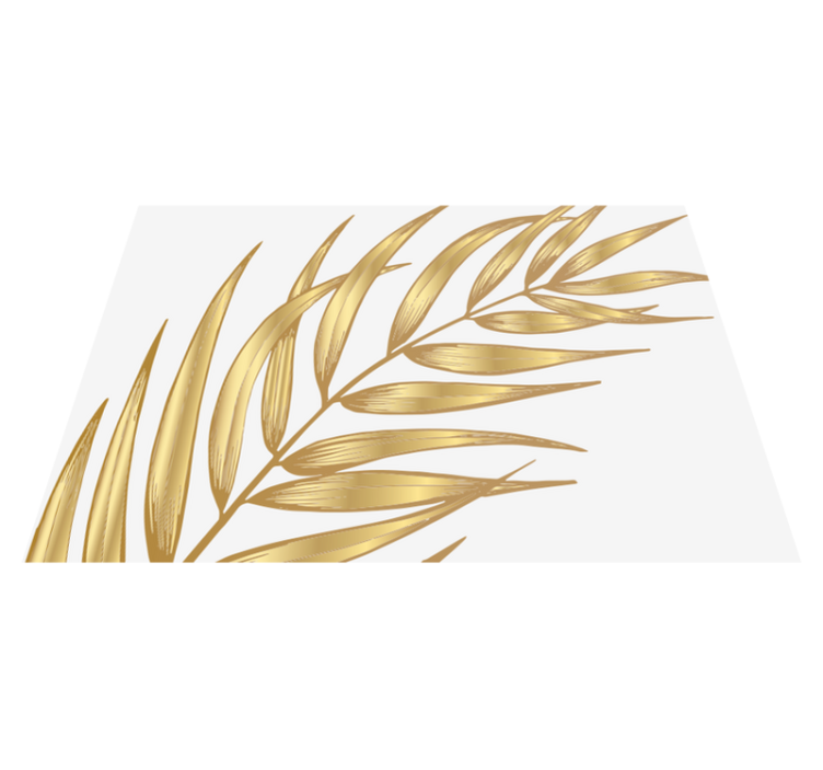 Golden Foliage Pattern floral vinyl rug - TenStickers