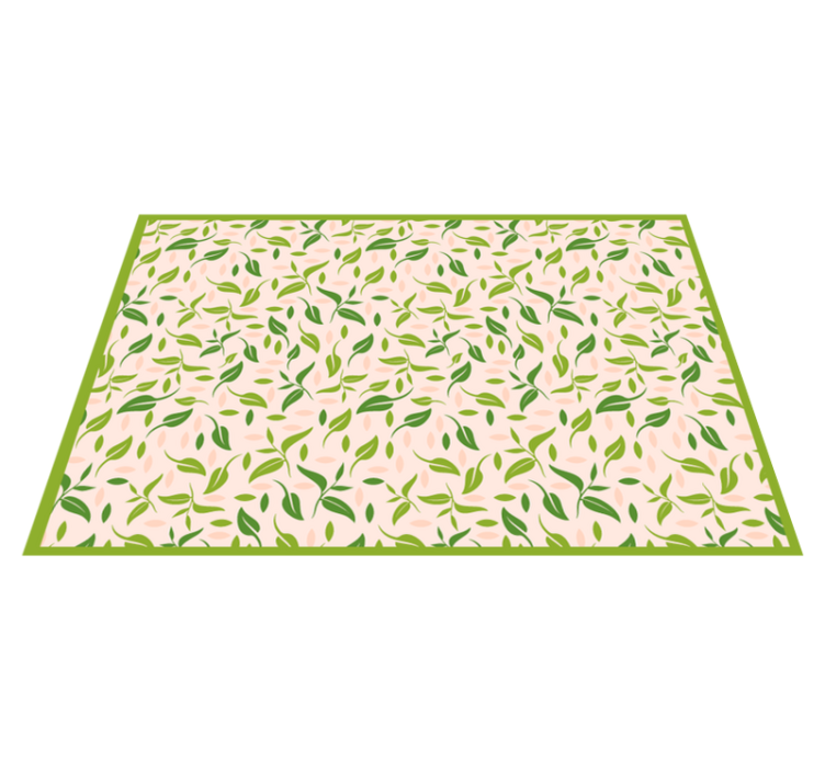 LEAFY PATTERN ACCENTS floral vinyl rug - TenStickers