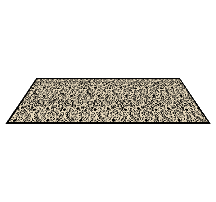 Beige elegant plant design textured vinyl rug - TenStickers