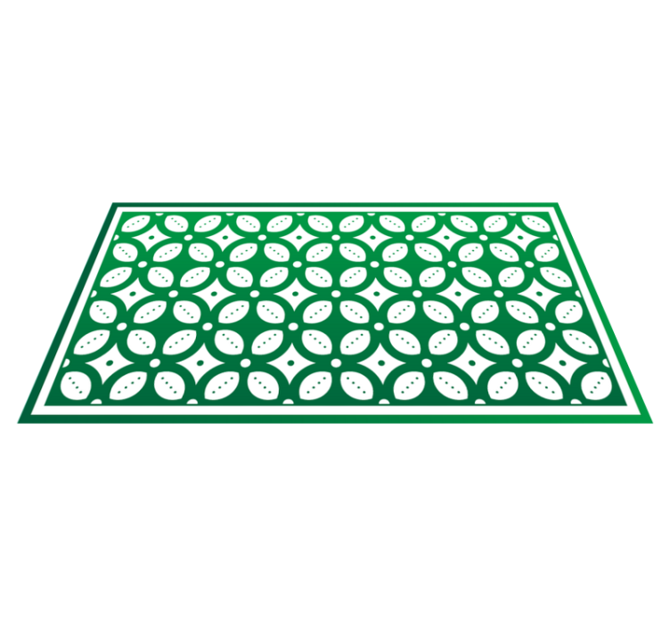 Geometric leaf motif kitchen vinyl rug - TenStickers