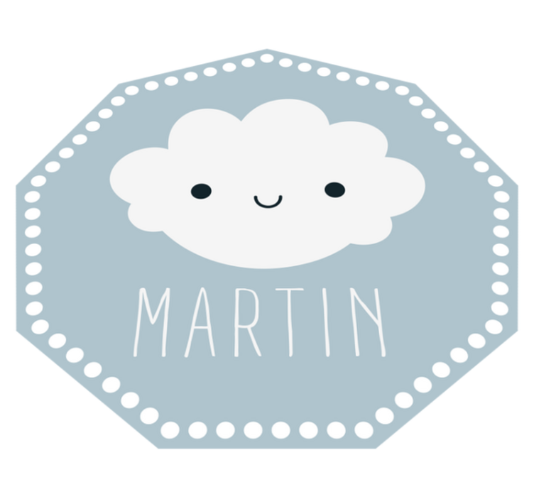 Grey cloud with name nursery vinyl rug - TenStickers