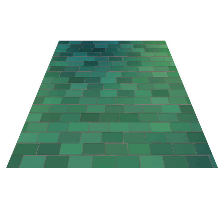 Textured green design tile vinyl rug - TenStickers