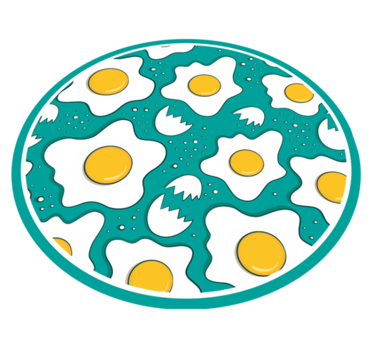 Fried eggs pattern kitchen vinyl rug - TenStickers