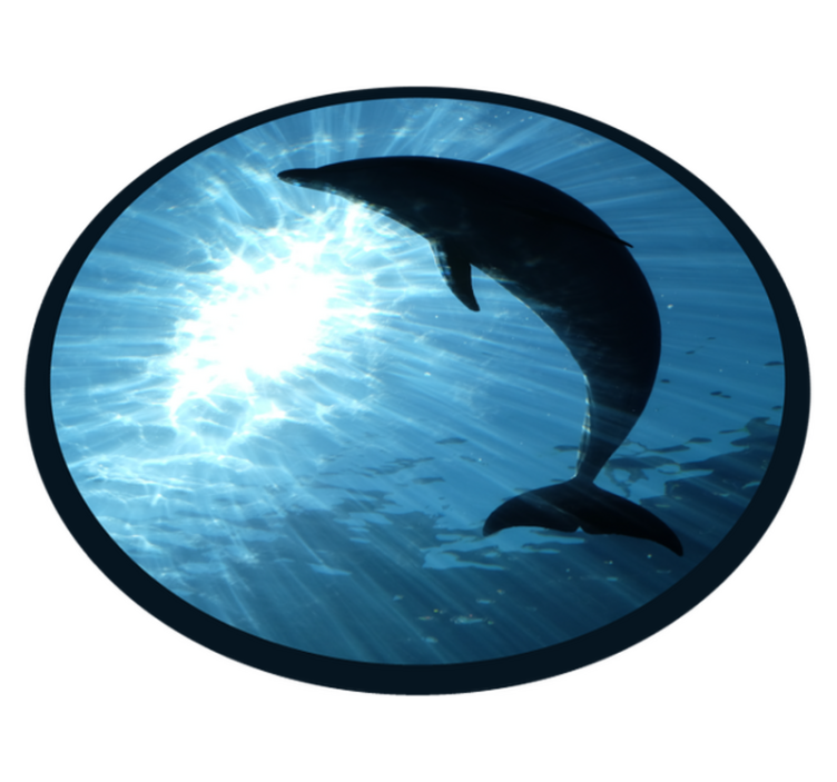 Dolphin splashing up animal vinyl rug - TenStickers