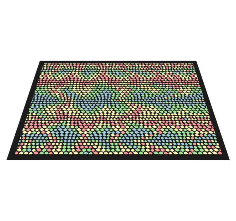 Colorful Circle Pattern textured vinyl rug - TenStickers